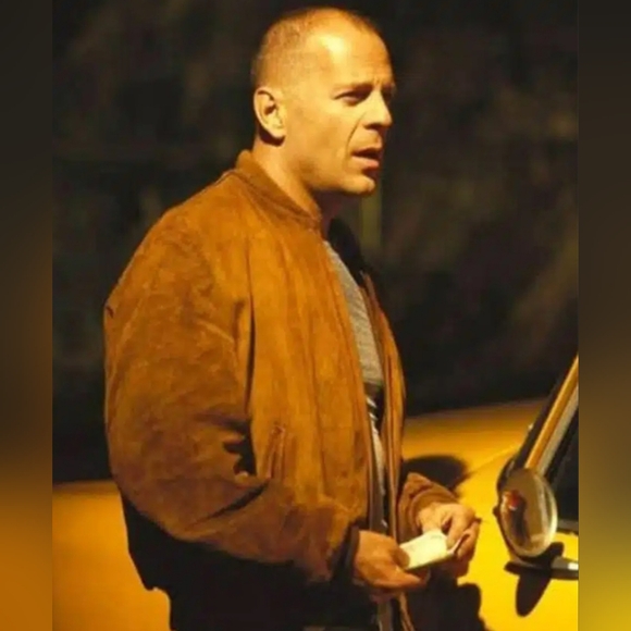 Men's Bruce Willis Inspired Vintage Tan Seude Jacket - Picture 5 of 8